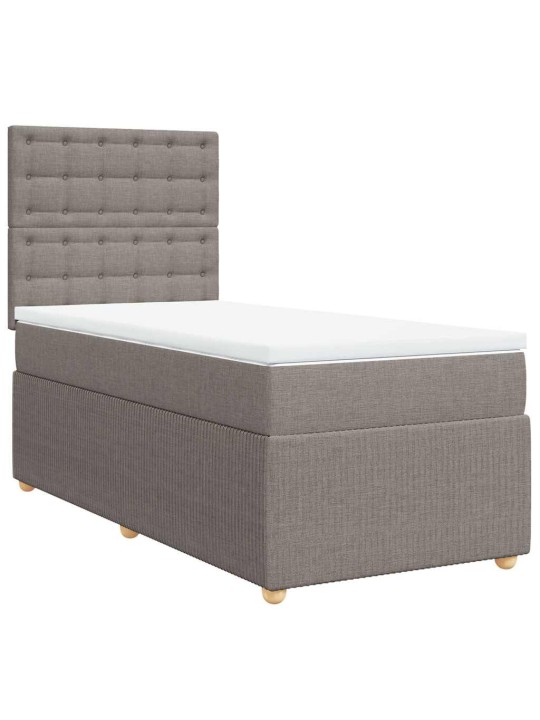 Box spring postel s matrací taupe 100 x 200 cm textil