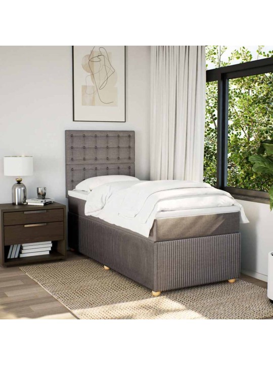 Box spring postel s matrací taupe 100 x 200 cm textil