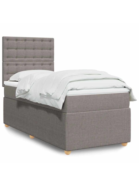 Box spring postel s matrací taupe 100 x 200 cm textil