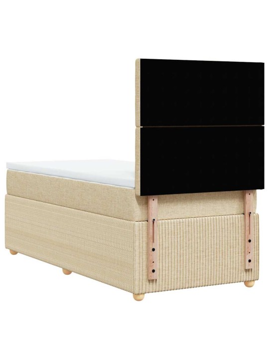 Box spring postel s matrací krémová 100 x 200 cm textil