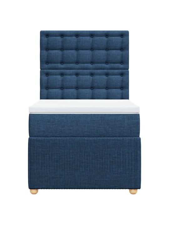 Box spring postel s matrací modrá 100 x 200 cm textil
