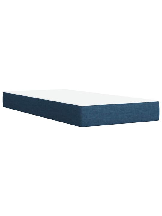 Box spring postel s matrací modrá 100 x 200 cm textil