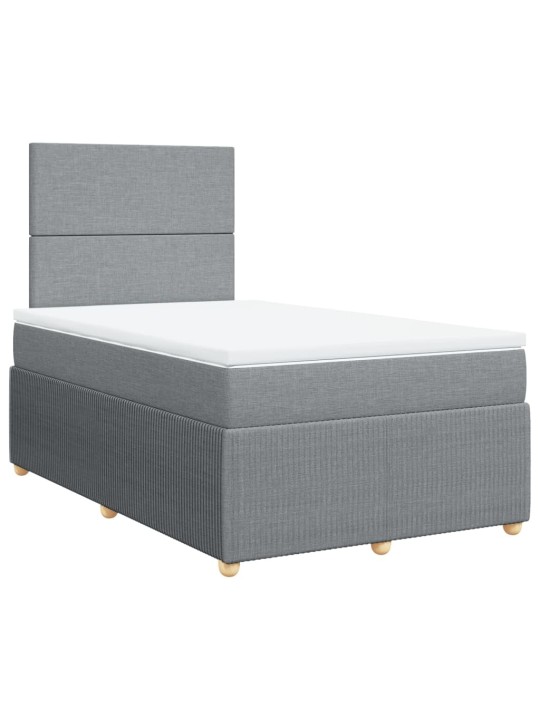 Box spring postel s matrací světle šedá 120x190 cm textil
