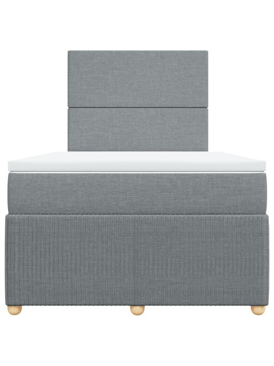 Box spring postel s matrací světle šedá 120x190 cm textil