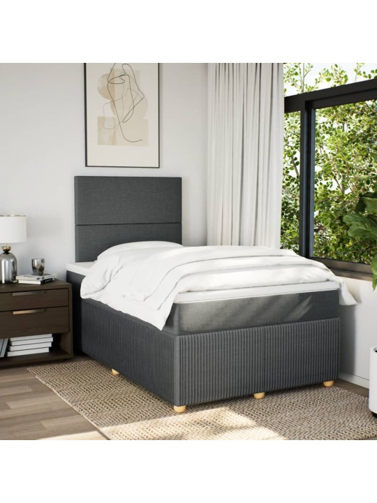 Box spring postel s matrací tmavě šedá 120x190 cm textil