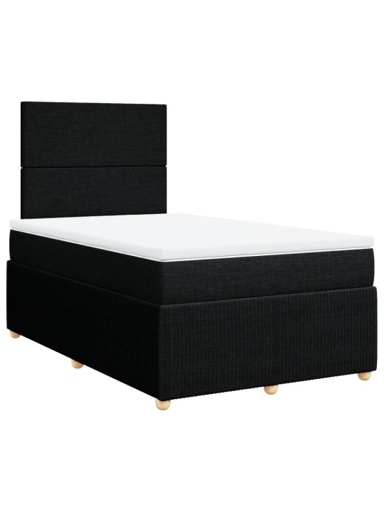 Box spring postel s matrací černá 120x190 cm textil