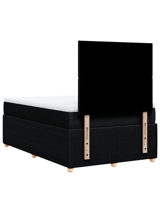 Box spring postel s matrací černá 120x190 cm textil