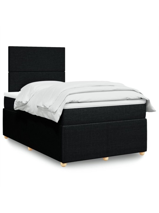 Box spring postel s matrací černá 120x190 cm textil