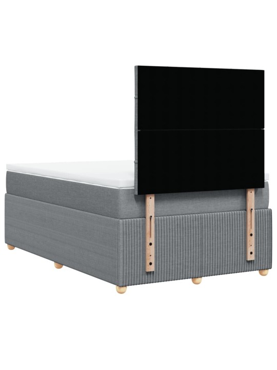 Box spring postel s matrací světle šedá 120x190 cm textil