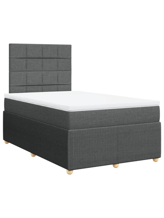 Box spring postel s matrací tmavě šedá 120x190 cm textil