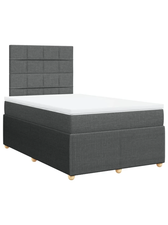 Box spring postel s matrací tmavě šedá 120x190 cm textil