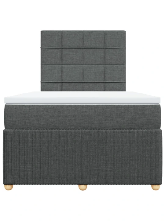 Box spring postel s matrací tmavě šedá 120x190 cm textil