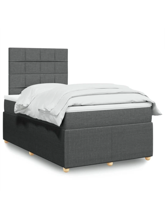 Box spring postel s matrací tmavě šedá 120x190 cm textil