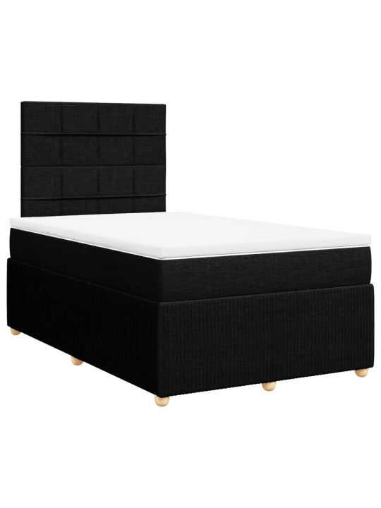 Box spring postel s matrací černá 120x190 cm textil