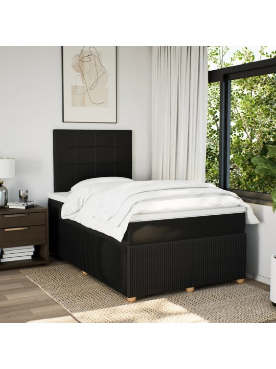 Box spring postel s matrací černá 120x190 cm textil