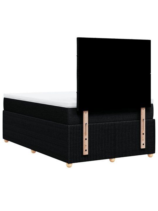Box spring postel s matrací černá 120x190 cm textil