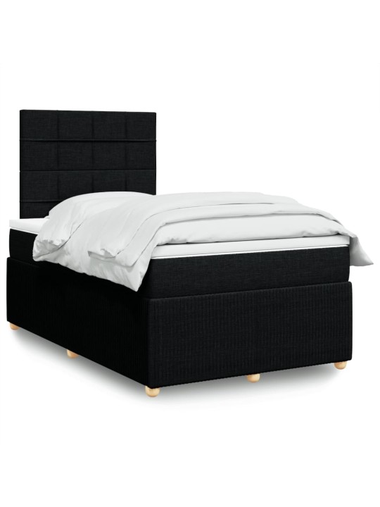 Box spring postel s matrací černá 120x190 cm textil