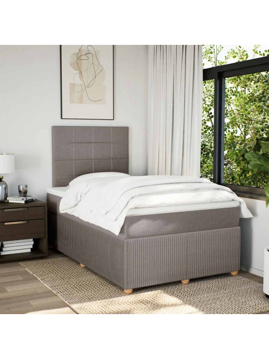 Box spring postel s matrací taupe 120x190 cm textil