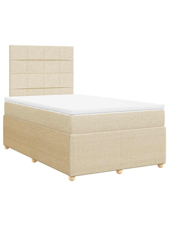 Box spring postel s matrací krémová 120x190 cm textil
