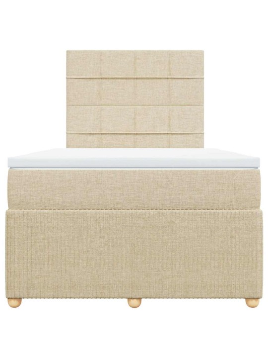 Box spring postel s matrací krémová 120x190 cm textil