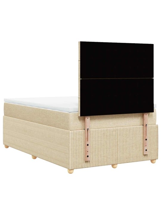 Box spring postel s matrací krémová 120x190 cm textil
