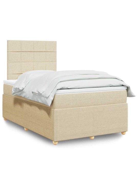 Box spring postel s matrací krémová 120x190 cm textil
