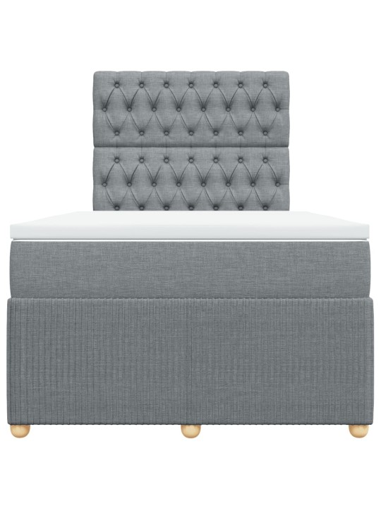 Box spring postel s matrací světle šedá 120x190 cm textil