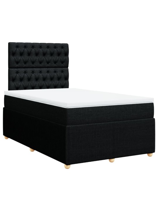 Box spring postel s matrací černá 120x190 cm textil
