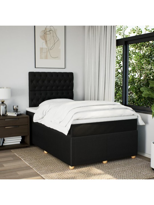Box spring postel s matrací černá 120x190 cm textil