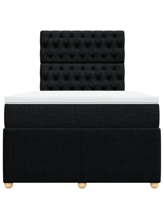 Box spring postel s matrací černá 120x190 cm textil