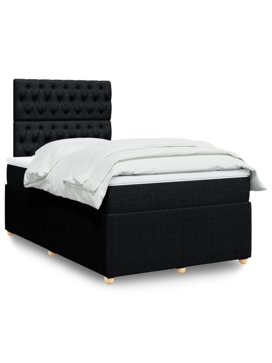 Box spring postel s matrací černá 120x190 cm textil