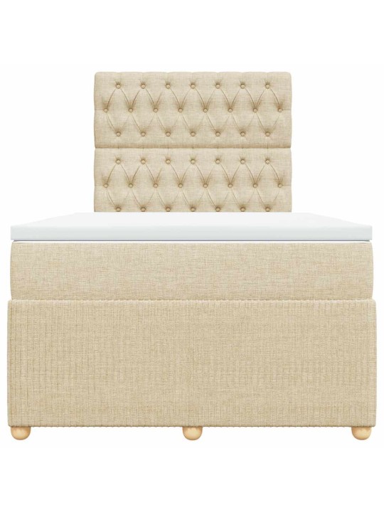 Box spring postel s matrací krémová 120x190 cm textil