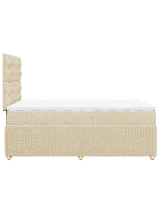 Box spring postel s matrací krémová 120x190 cm textil