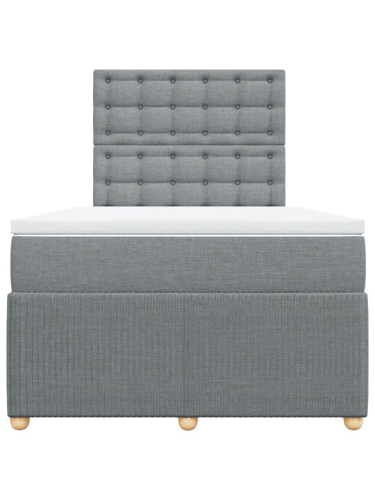 Box spring postel s matrací světle šedá 120x190 cm textil