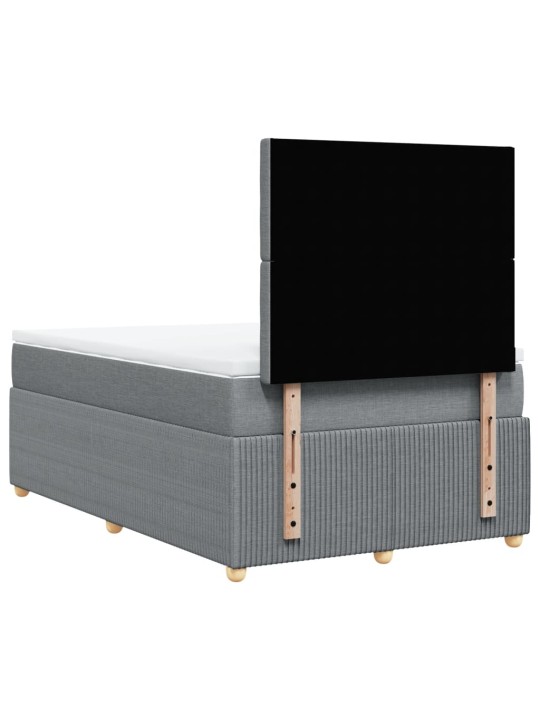 Box spring postel s matrací světle šedá 120x190 cm textil