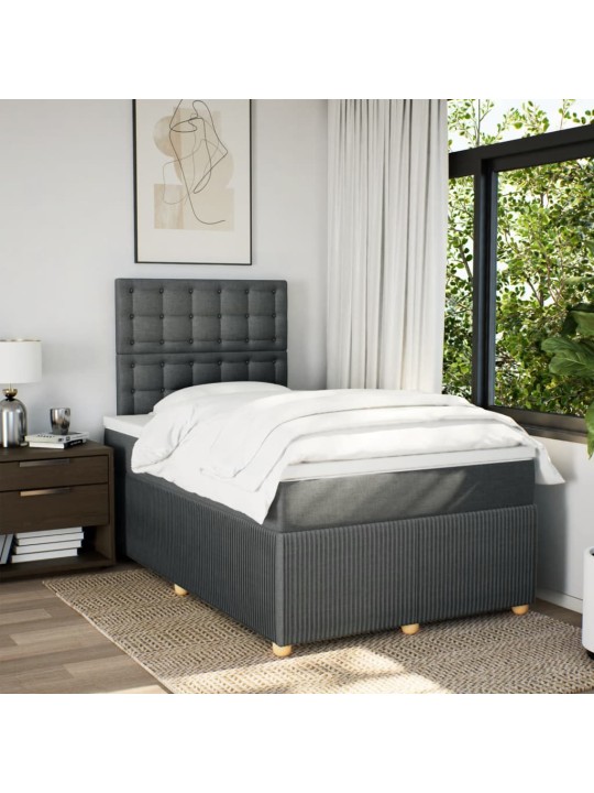 Box spring postel s matrací tmavě šedá 120x190 cm textil