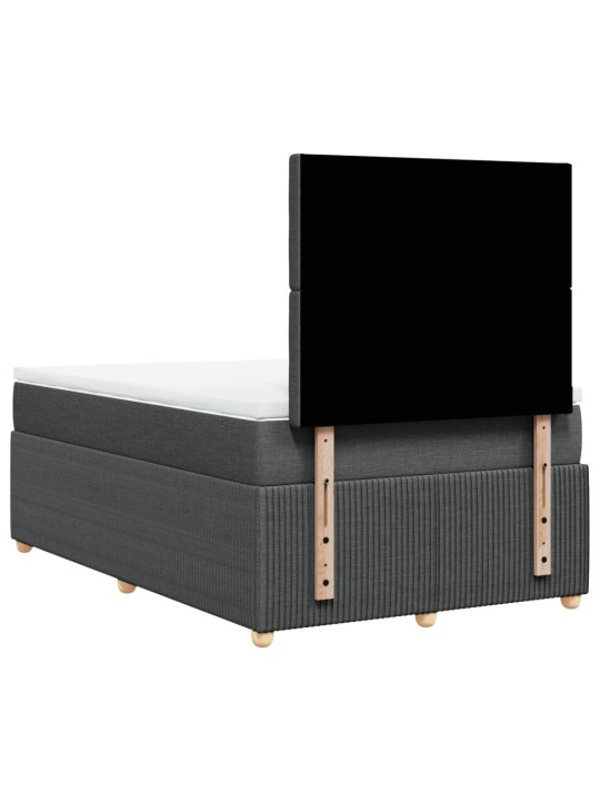 Box spring postel s matrací tmavě šedá 120x190 cm textil