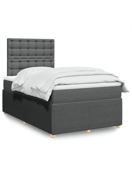 Box spring postel s matrací tmavě šedá 120x190 cm textil