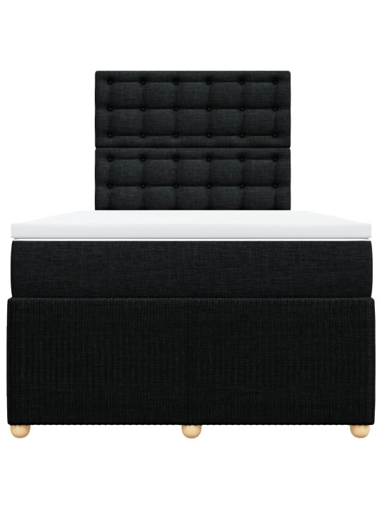 Box spring postel s matrací černá 120x190 cm textil