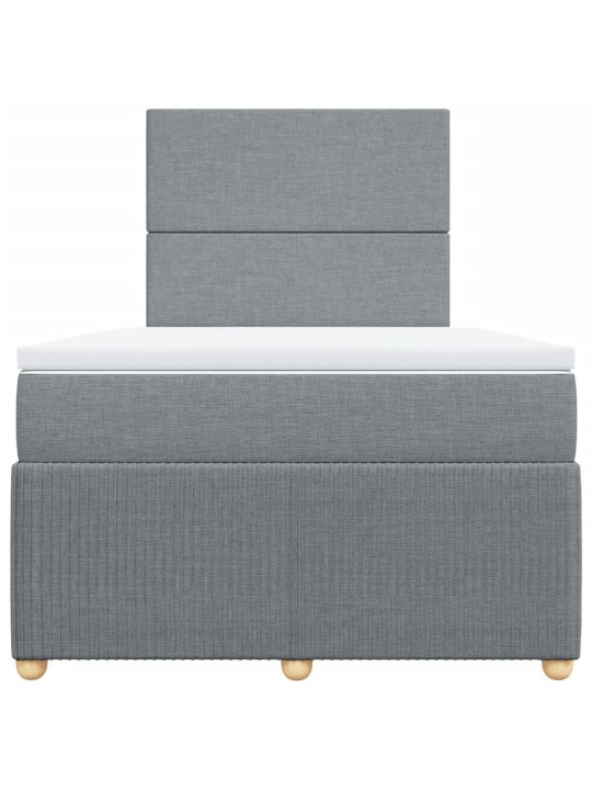 Box spring postel s matrací světle šedá 120 x 200 cm textil