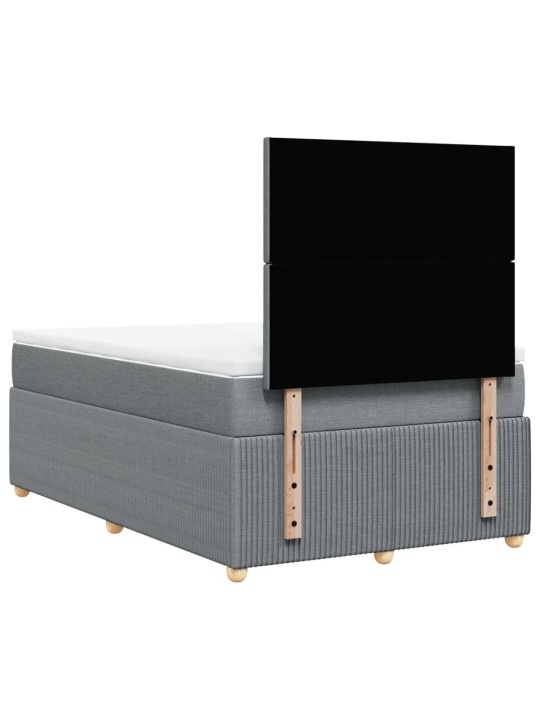 Box spring postel s matrací světle šedá 120 x 200 cm textil