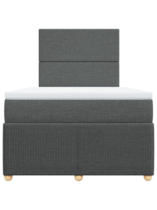 Box spring postel s matrací tmavě šedá 120x200 cm textil