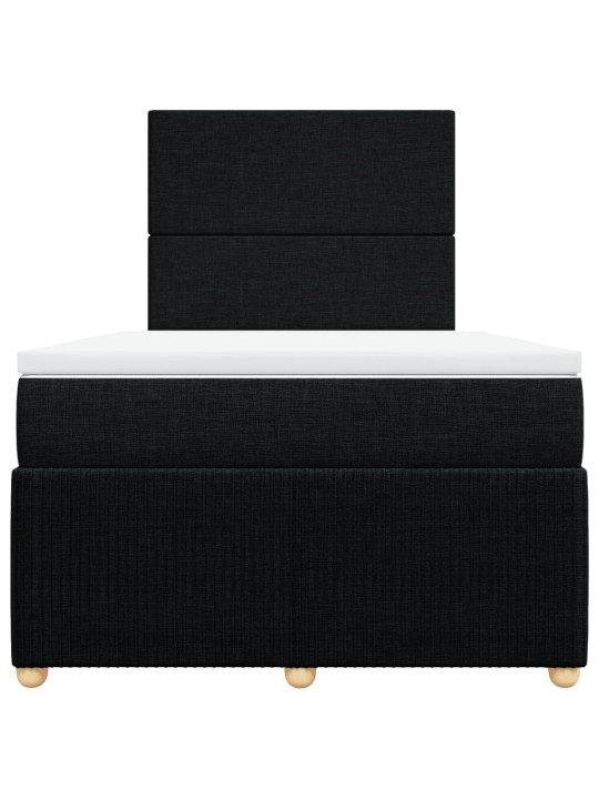 Box spring postel s matrací černá 120x200 cm textil