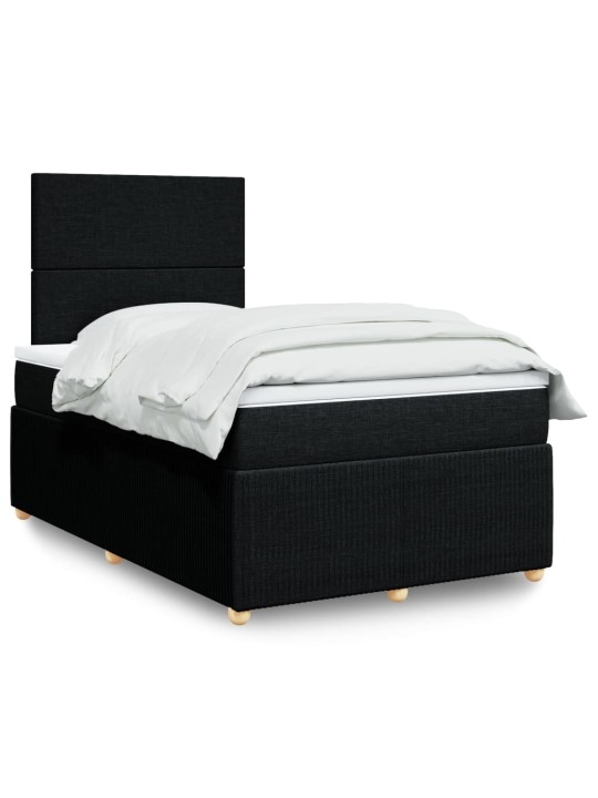 Box spring postel s matrací černá 120x200 cm textil