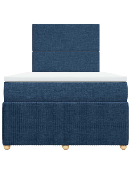 Box spring postel s matrací modrá 120x200 cm textil