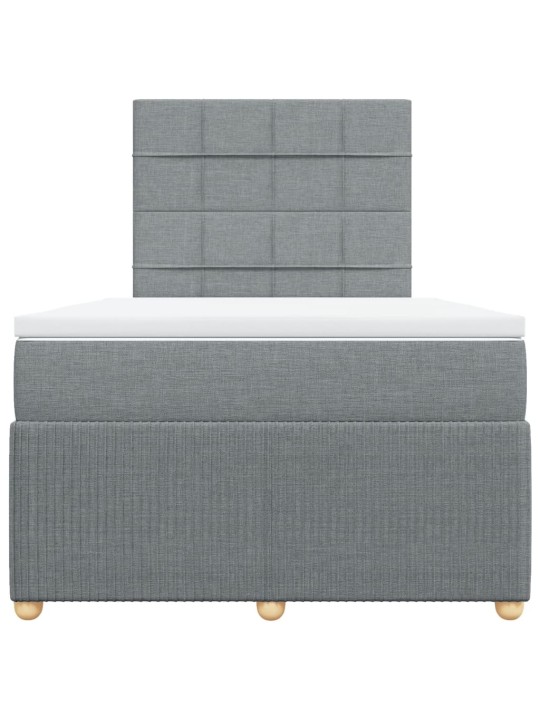 Box spring postel s matrací světle šedá 120 x 200 cm textil