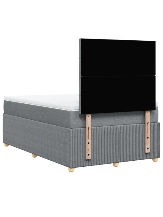 Box spring postel s matrací světle šedá 120 x 200 cm textil