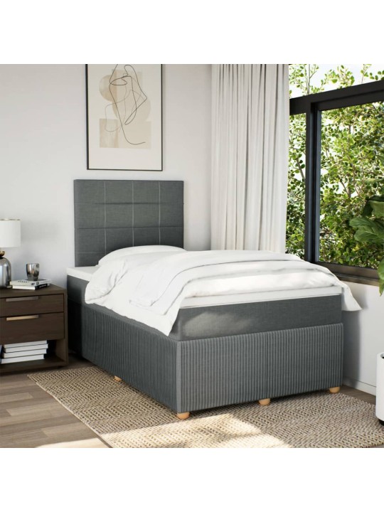 Box spring postel s matrací tmavě šedá 120x200 cm textil
