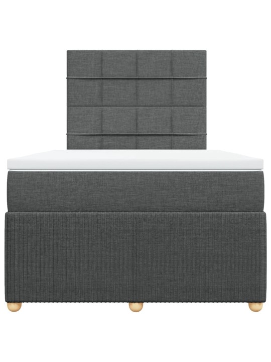 Box spring postel s matrací tmavě šedá 120x200 cm textil