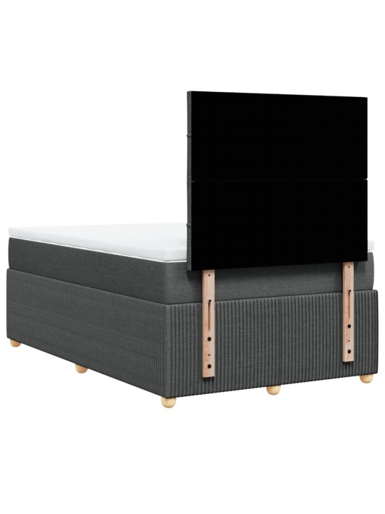Box spring postel s matrací tmavě šedá 120x200 cm textil